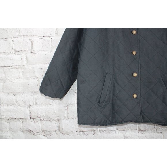 Orvis Black Polyester Blend Quilted Lined Button Down Jacket Size XL P - Picture 7 of 9
